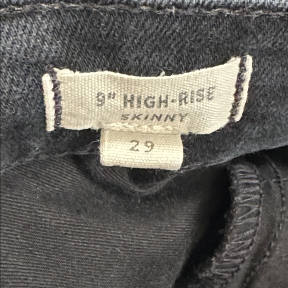 MADEWELL 9" High-Rise Skinny Jeans Black Wash Lunar Classic Denim 29 90’s Crop - Picture 7 of 8